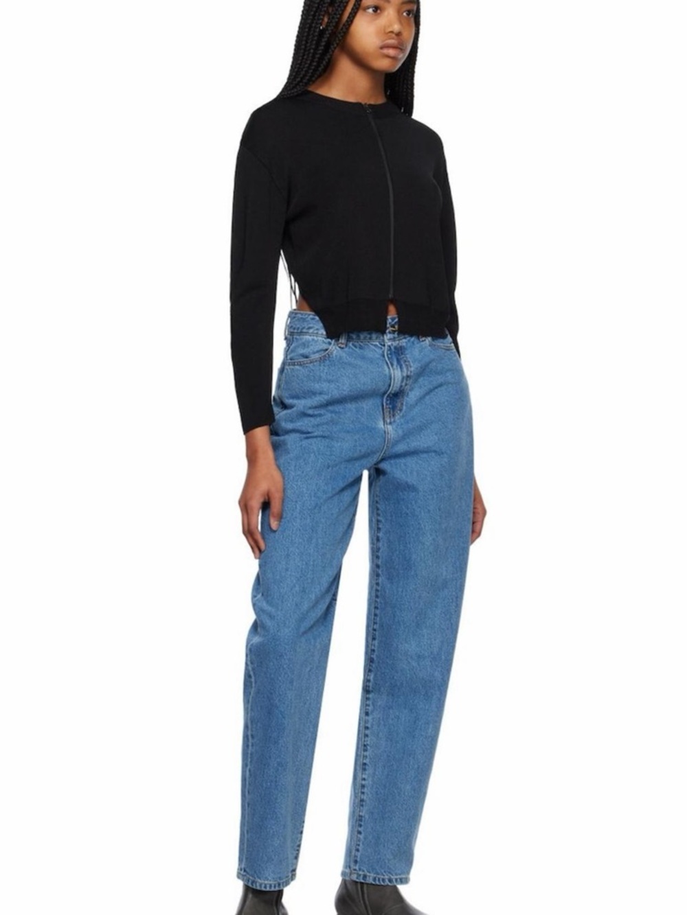 Amomento tapered jeans bundle — blue and black, size 0